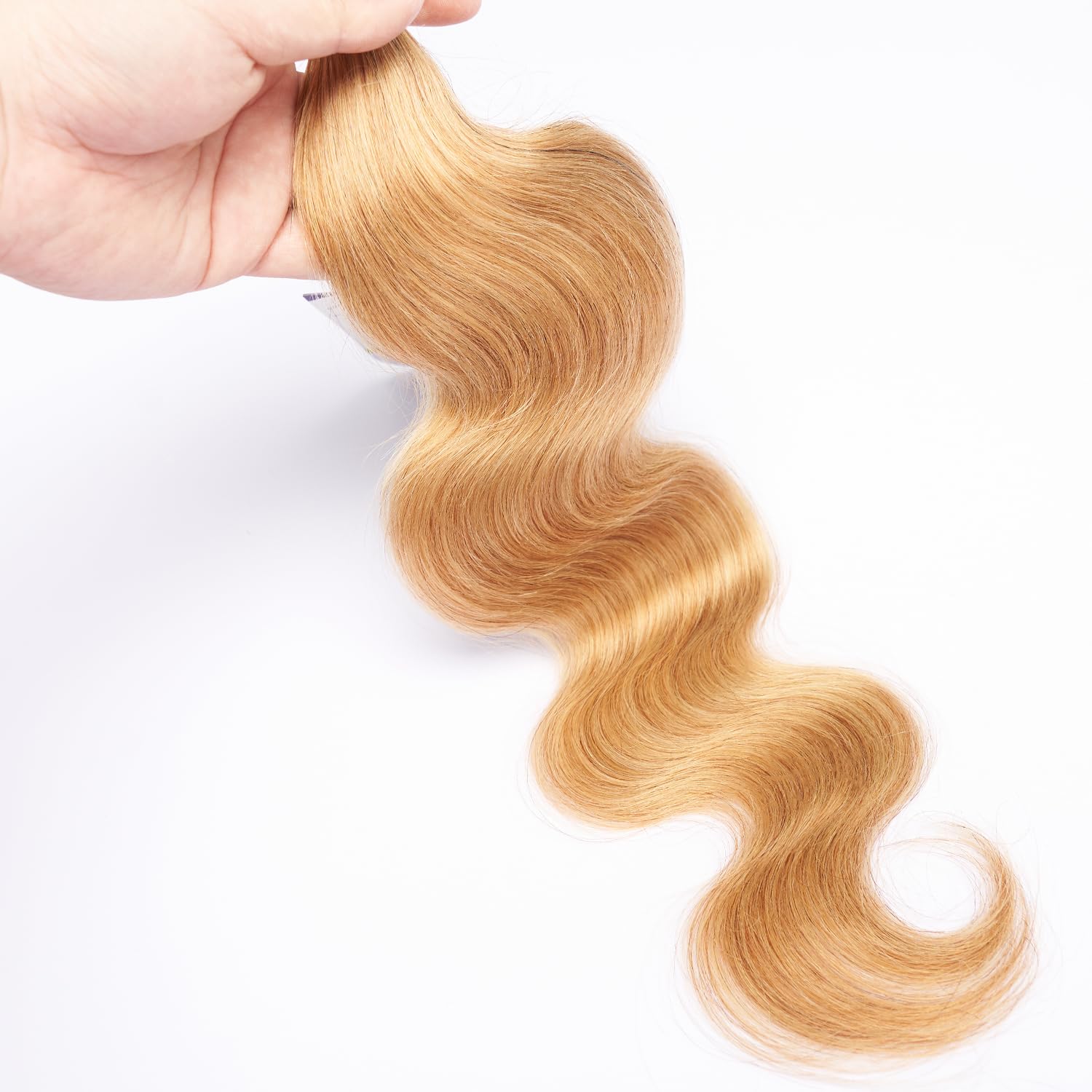 #27 Honey Blonde Human Hair Bundle Body Wave 15A Grade, 100% Unprocessed Brazilian Virgin Human Hair, Soft Double Weft Hair Extensions for Black Women, No Shedding 27 30inch