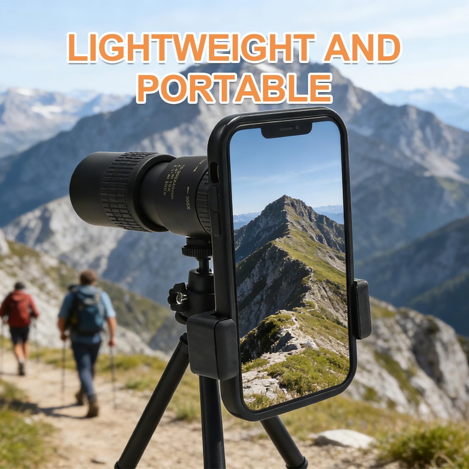 Hoypeyfiy Monocolo impermeabile 10-30x40 IP66 con supporto per telefono, lente FMC per la massima trasmissione della luce, ideale per bird watching, viaggi ed eventi sportivi