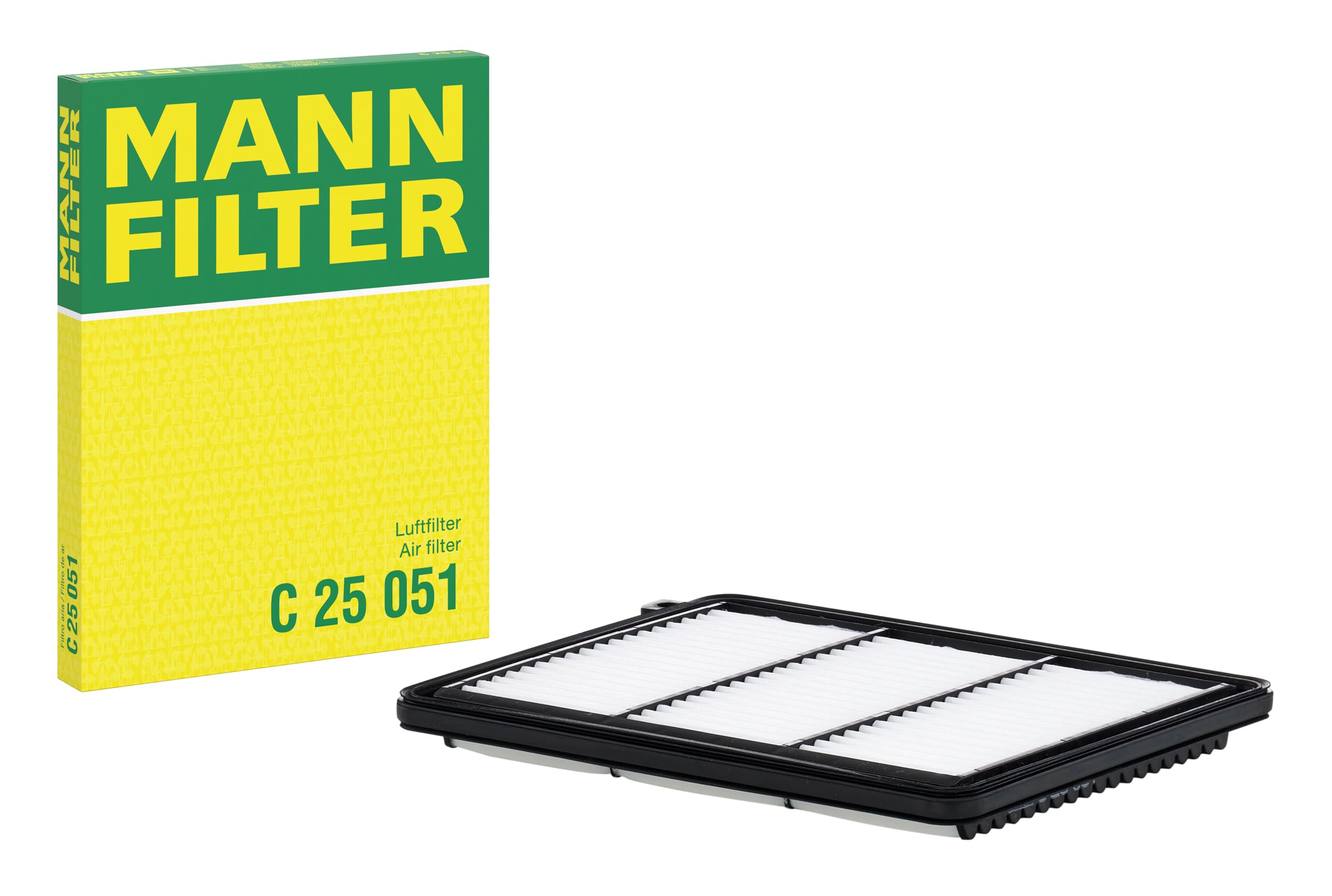 MANN C 25 051 Air Filter Insert 197mm Length Fits Hyundai i10 Kia Picanto