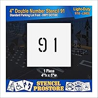 Vista 98 de Plantillas para pavimento, bordillo y WheelStop, plantilla de doble número de 4 pulgadas, (18), 4 x 4 x 1/16 pulgadas, livianas