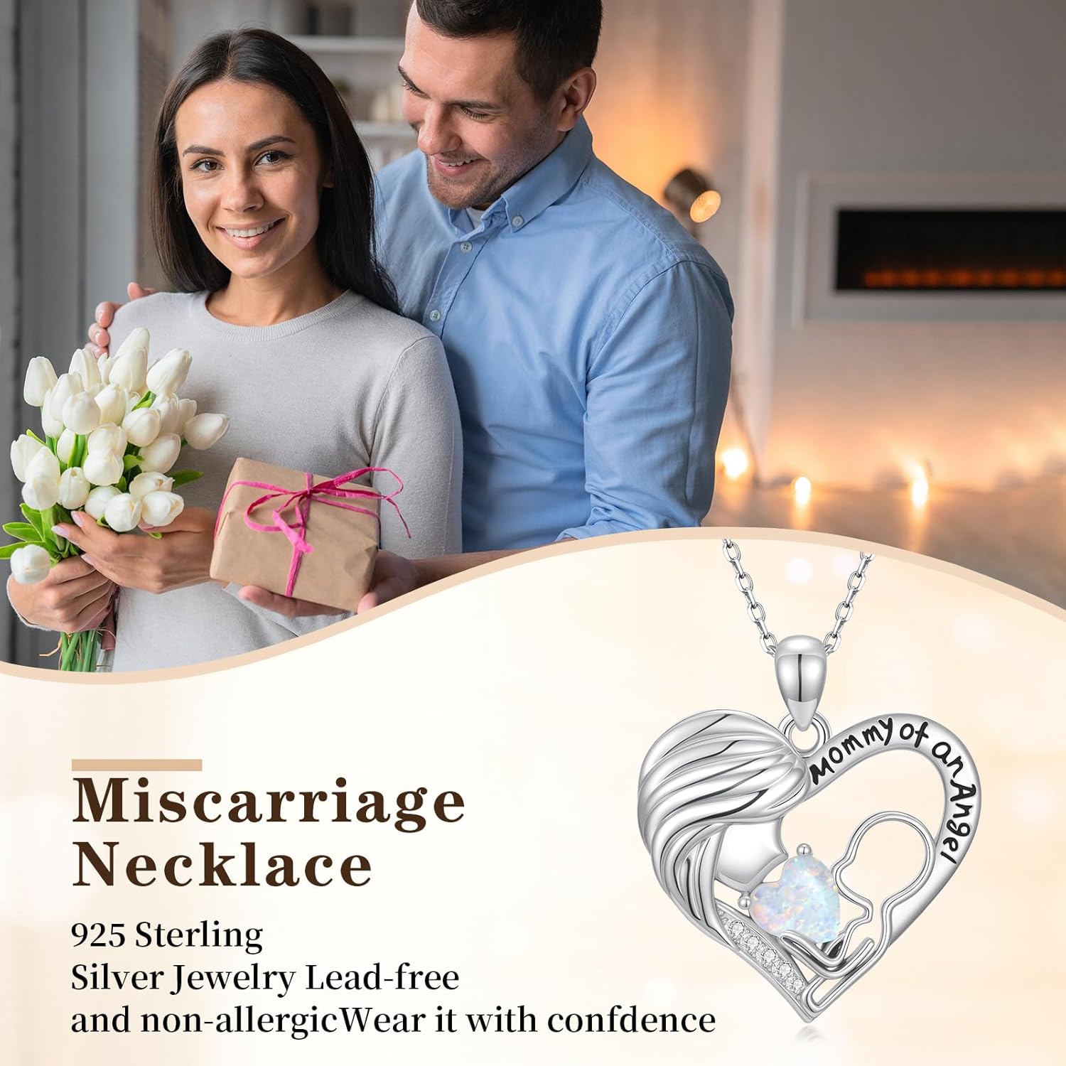 Miscarriage Necklace Gifts for Mothers 925 Sterling Silver Mommy of An Angel Pendant Memorial Jewelry Loss of Pregnancy Sympathy Gifts for Women - Image 7