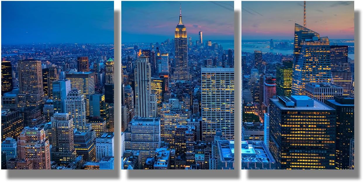 Minneapolis Downtown Skyline Wall Art Minneapolis Skyline Canvas Wall Art 3 Pieces Minneapolis Minnesota USA Posters & Prints Wall Art for Living Room Bedroom Framed Ready to Hang 12X16INCH X3