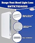 Mise à jour SNTK7504000 Lentille de lumière de hotte de gamme compatible Broa-n qt20000 Couverture lumineuse du capot de cuisine Kenmor-e Remplace K7613000 K7504000 K7613-000 NTK7504000 949658 AP3378324
