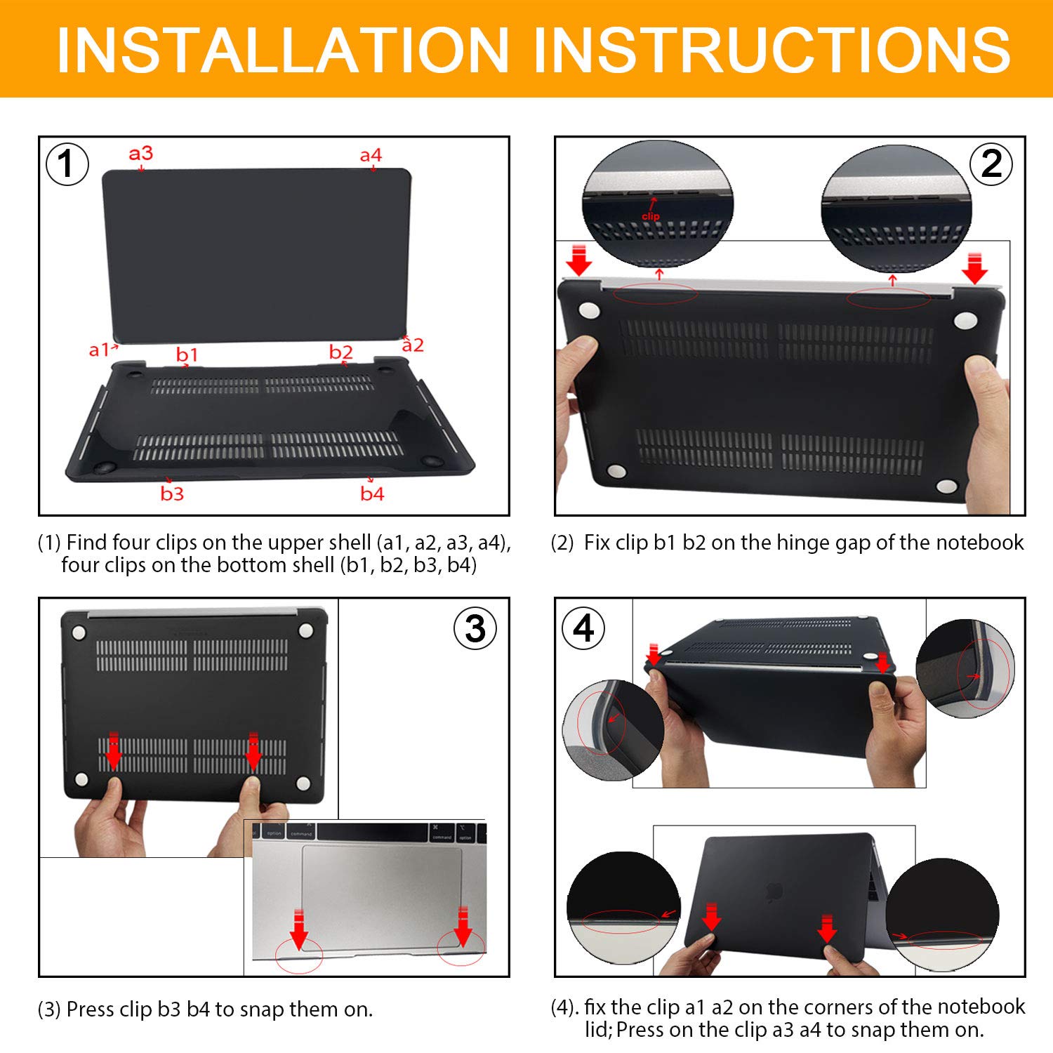 TECOOL Cover compatibile con MacBook Pro 13 Pollici Retina 2015 2014 2013 fine 2012 (A1502 A1425), Custodia Rigida Protettiva Sottile in Plastica e Copritastiera UE, Nero