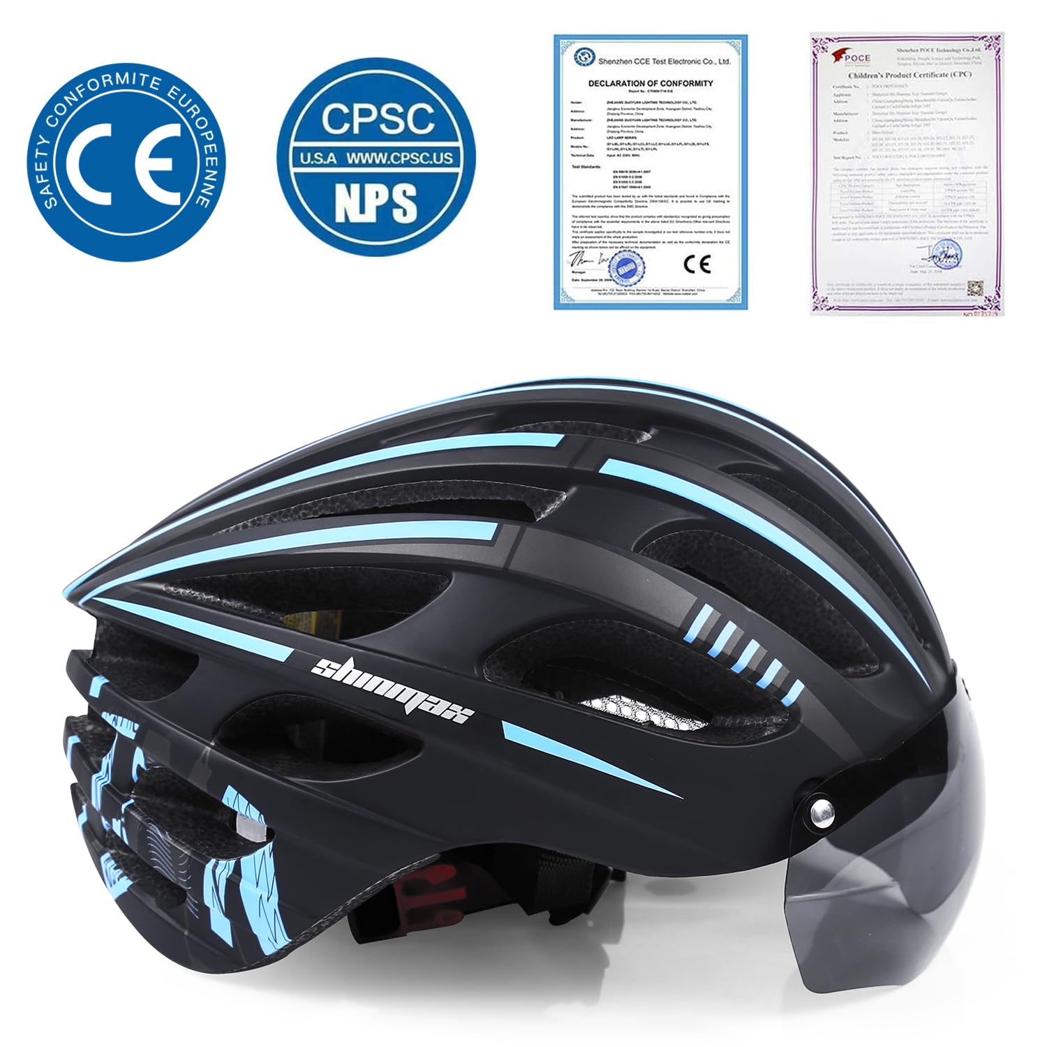 KINGLEAD Fahrradhelm für Herren & Damen - Fahrradhelm mit Magnetischem Brille und USB-Aufladung LED Licht, Leichte Verstellbare Stylisch Radfahren Mountainbike Helm,57-62 cm