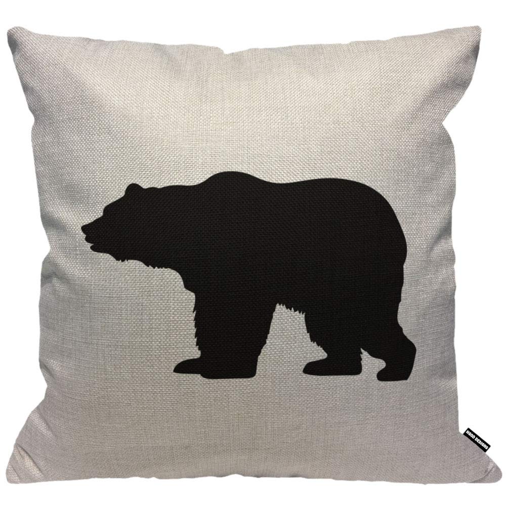 HGOD DESIGNS Cushion Cover Black Bear Wake Up Walking Throw Pillow Cover Home Decorative for Men/Women living room Bedroom Sofa Chair 18X18 Inch Pillowcase