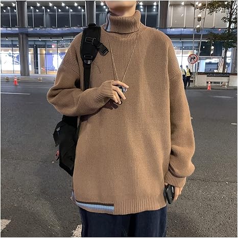 Turtleneck Sweater Men Korean Fashion 
