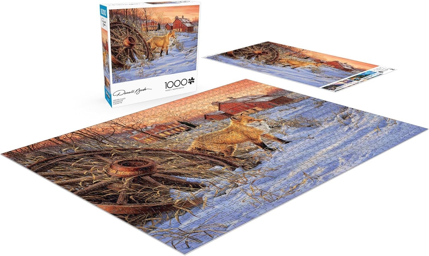 Buffalo Games – Darrell Bush - Hiding Place - 1000 Piece Winter Jigsaw Puzzle - Festive Holiday Puzzles for Adults – Precision-Cut Pieces, Christmas Artwork, and Hours of Relaxing Fun