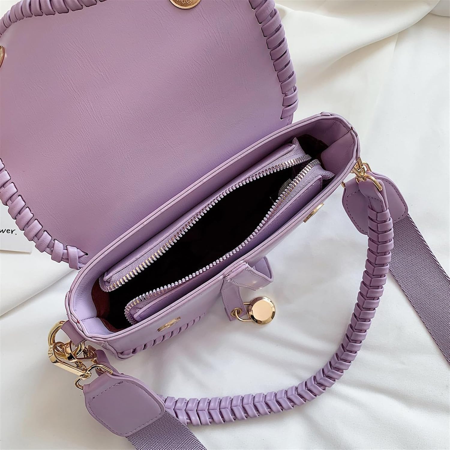 Women Small Saddle Shoulder Bag,Trendy Crossbody Bag Clutch Purse,PU Leather Satchel Bags Handbag - Image 6