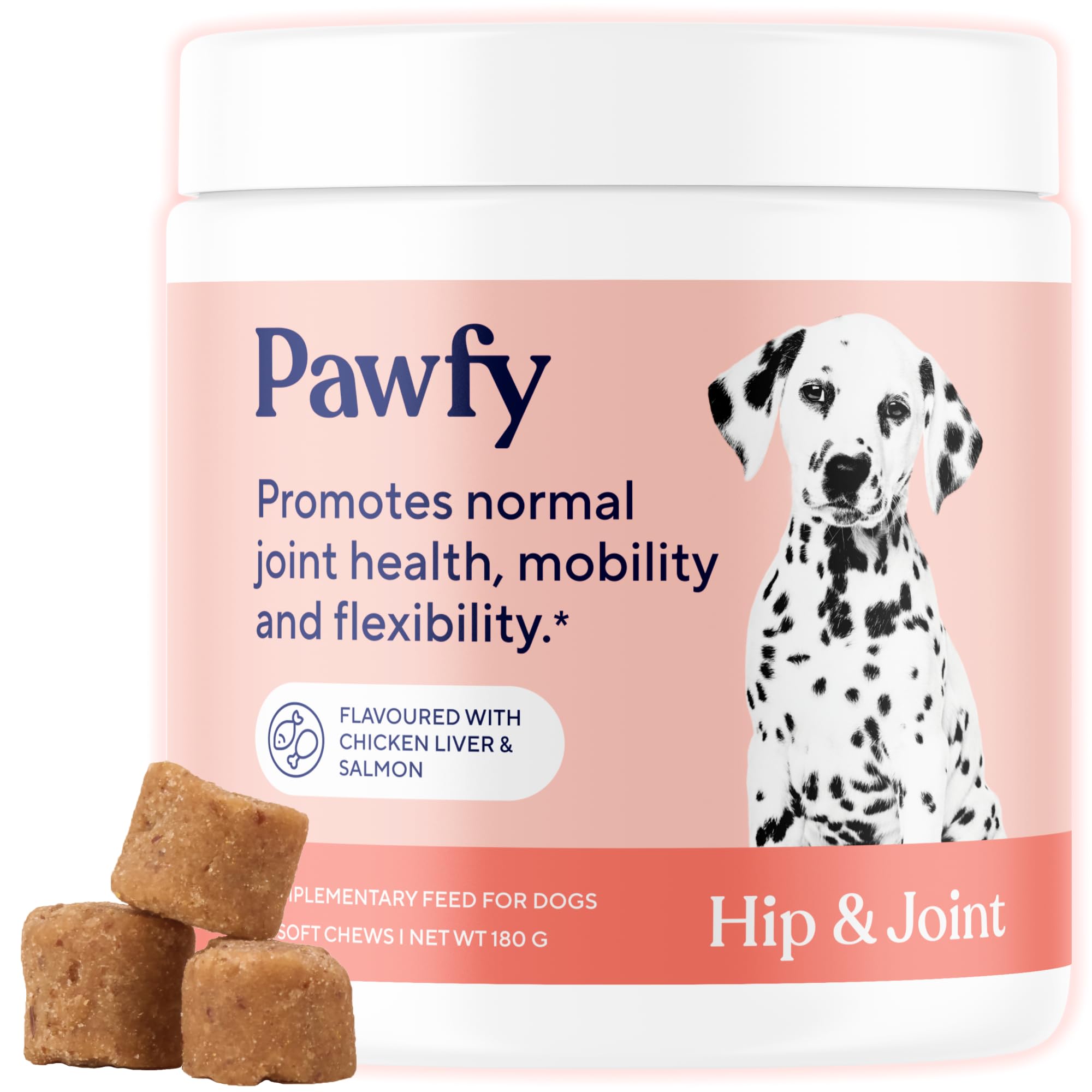 Pawfy Hip & Joint Chews for Dogs | Glucosamine, Chondroitin & MSM Formula | Supports Mobility, Flexibility & Joint Comfort | Senior & Large Breed Support | All Ages | 60 Soft Chews