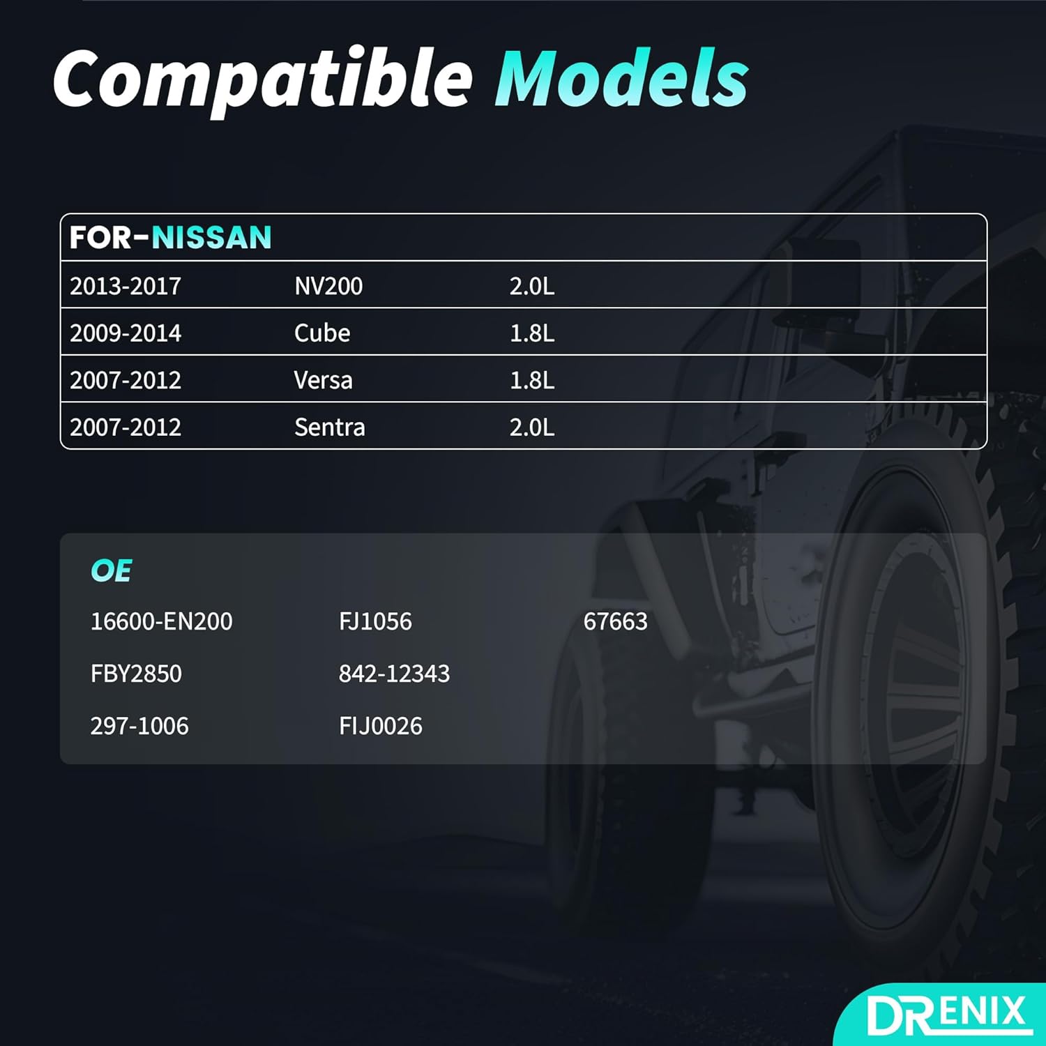 Fuel Injectors fits for/Nissan 2013-2017 NV200 2.0L 2009-2014 Cube 1.8L 2007-2012 Versa 1.8L 2007-2012 Sentra 2.0L L4 OE 16600-EN200 FJ1056 FBY2850