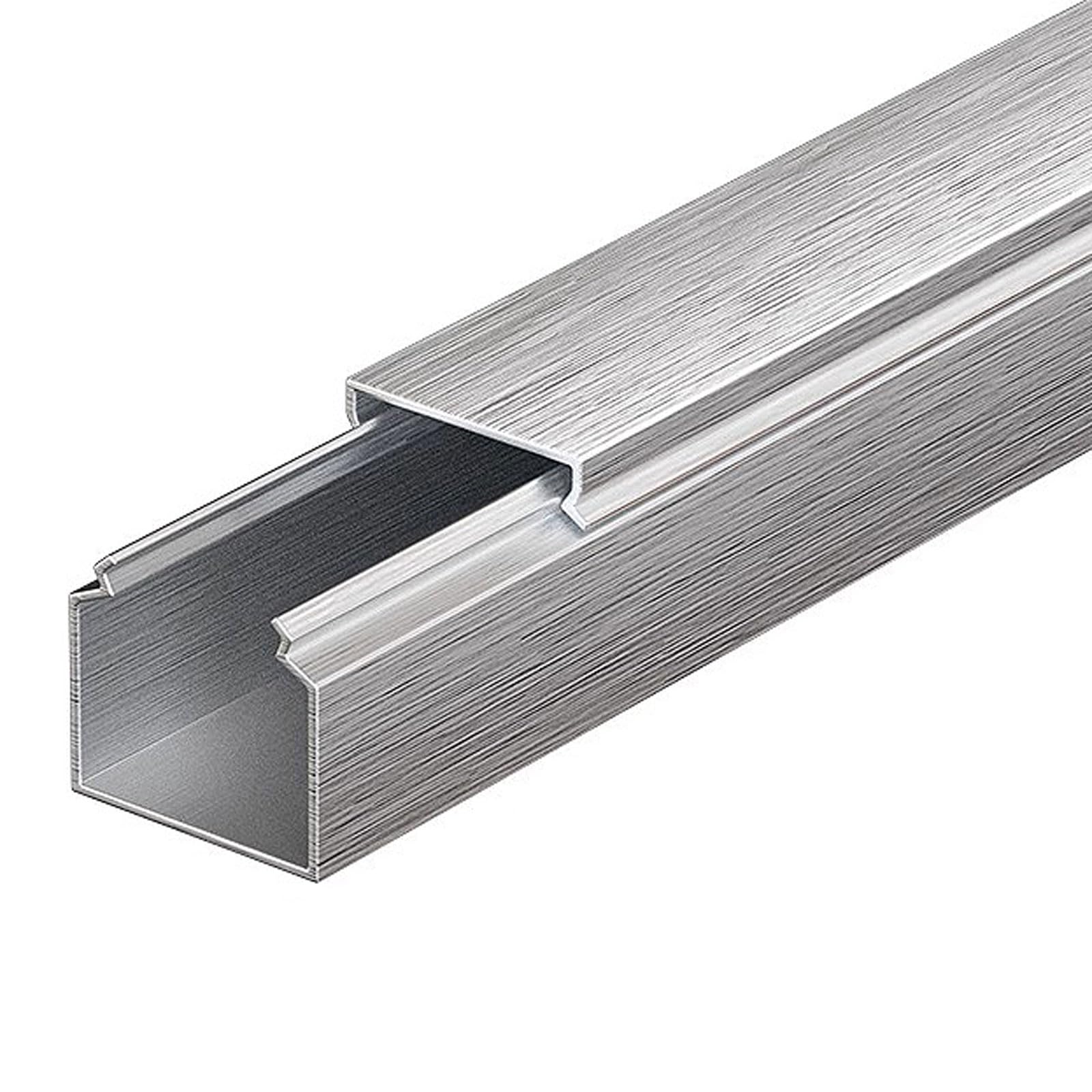 Robustweg Silver Cable Trunking,Speaker Wire Hider,Aluminium Cable Duct,Decorative Wire Hider,Cable Cover,Cable Management,Electrical Cable Management,Square,Paintable,Cable Management For Home Office