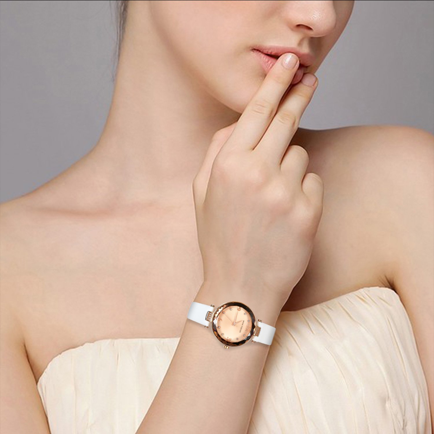 JewelryWe - Reloj de pulsera de cuarzo resistente al agua para mujer, ideal como regalo del día de la madre