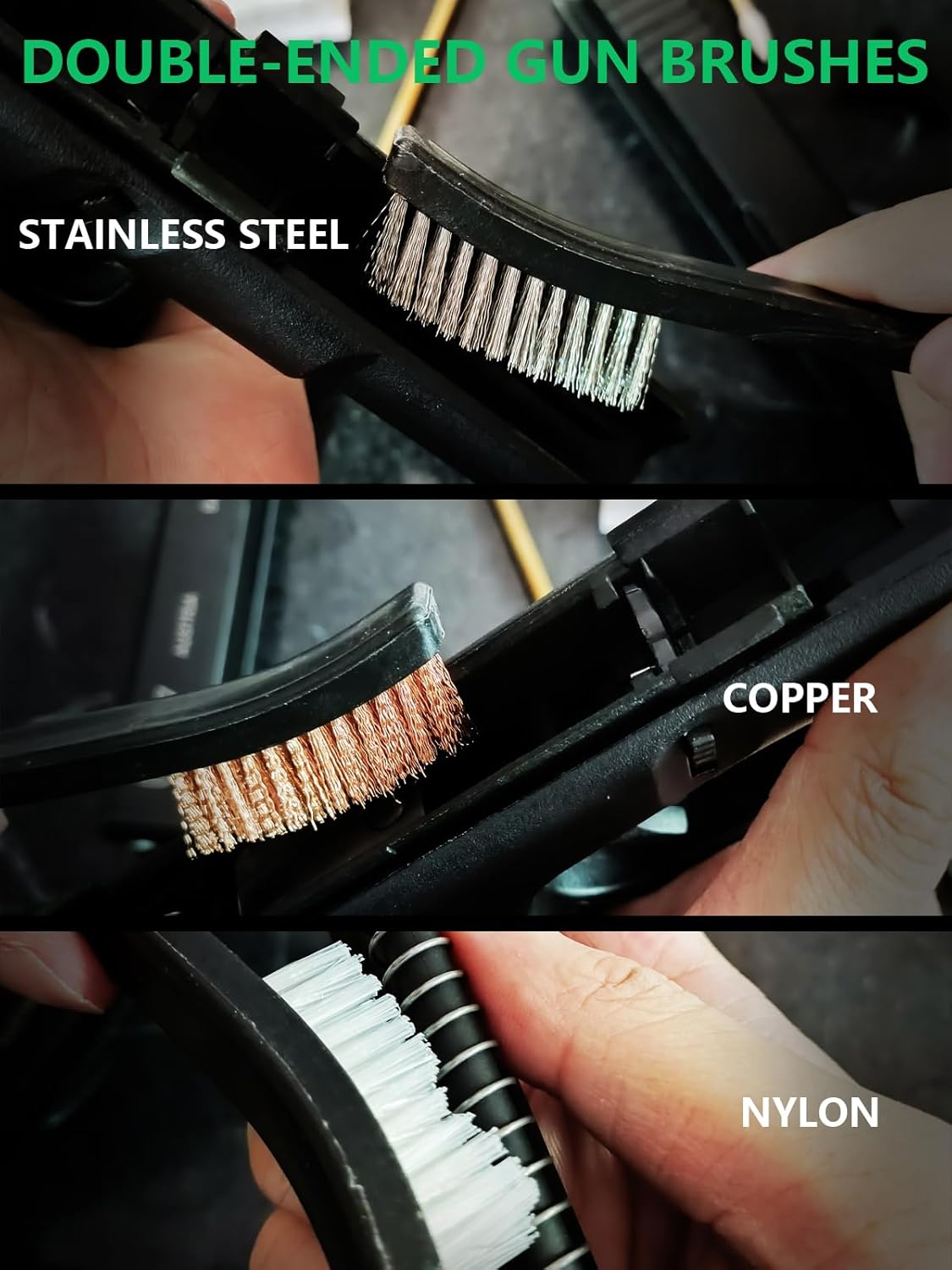 505PCS Gun Cleaning Kits, 200PCS 6" Gun Cleaning Swabs and 150PCS 3x3 Gun Cleaning Patches + 150PCS 3x1.5“ Gun Cleaning Patches Lint Free with Gun Cleaning Brushes in Storage Case - Image 4