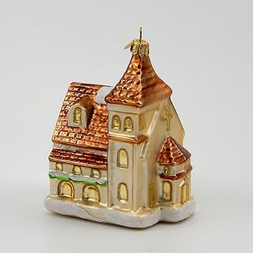 Coppenrath Christmas Church - Polish Blown Glass Christmas Ornament