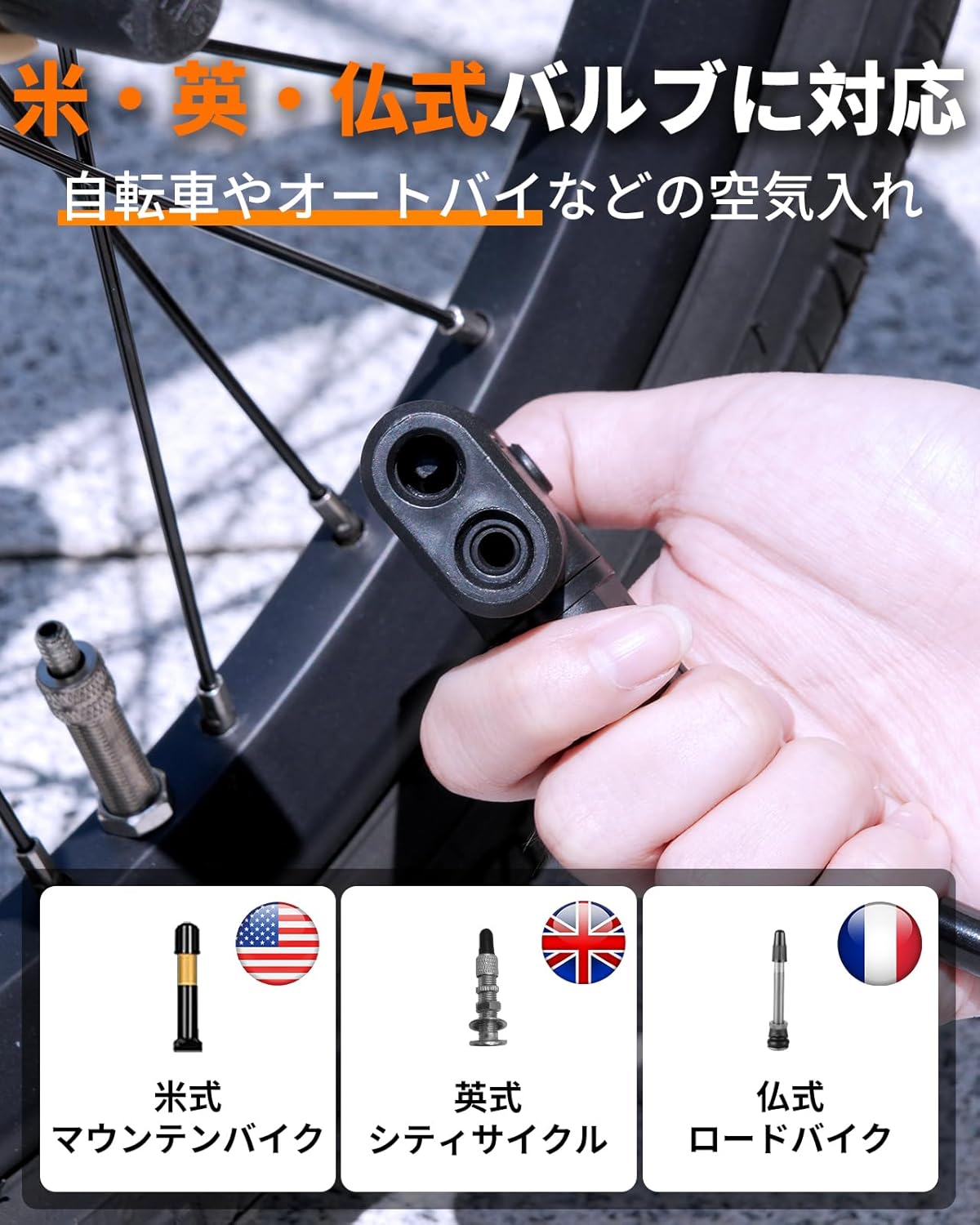 Foot Air Pump, Bicycle, Compact, Foot Pump, Compatible with All English/Presta/Schrader Valves, High Pressure 160 psi (11 bar), Air Pressure Gauge Included, Portable Pump, Floor Pump