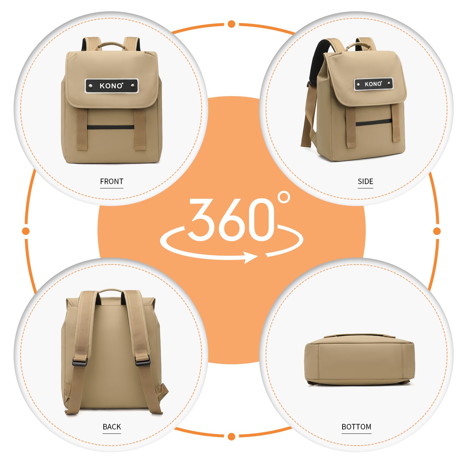 KONO Eq2327 Zaino casual per computer portatile Unisex - Adulto (Pacco da 1)