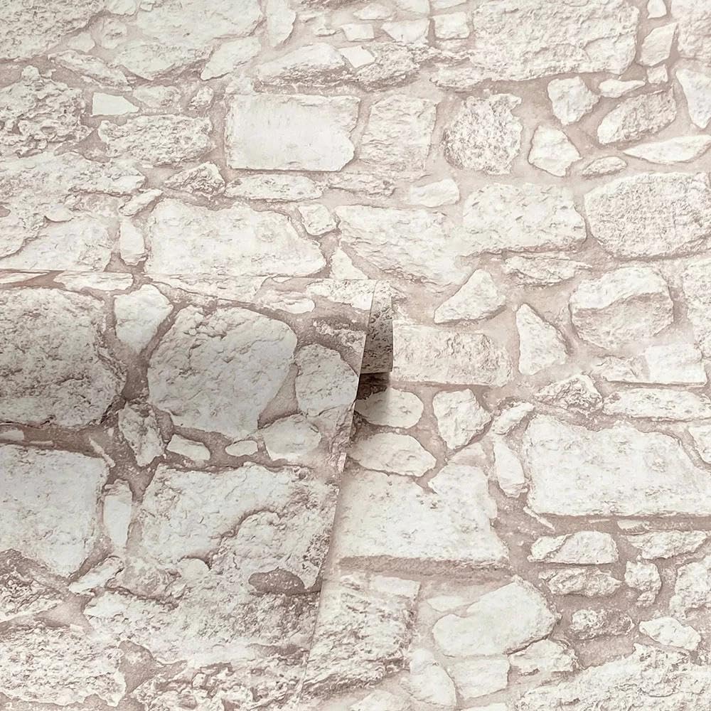 WPE® Arthouse Beach Stone Inspired Wallpaper – Natural Beige Coastal Design for Living Room, Bedroom & Hallway – Textured Stone Effect for Nature-Inspired Home Décor