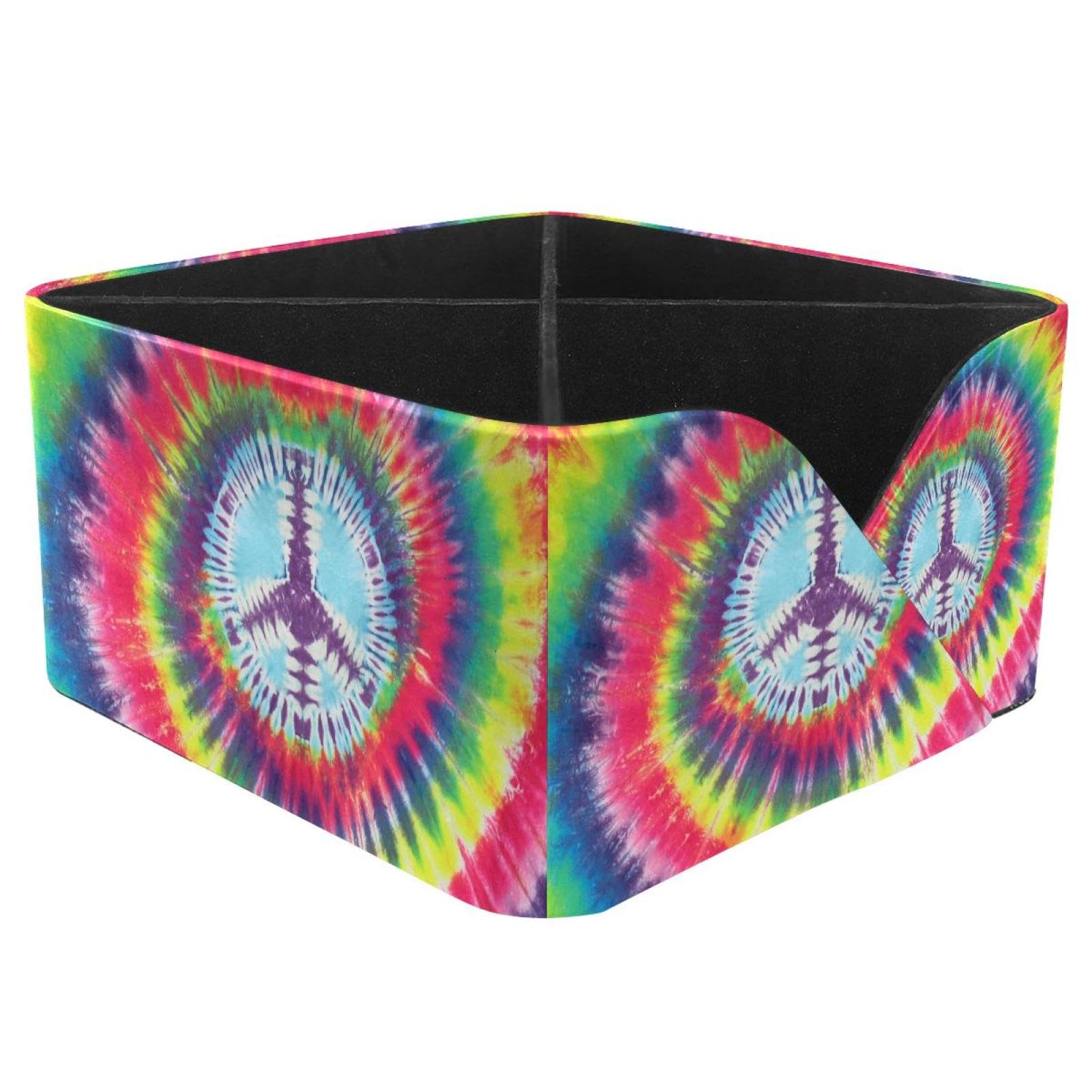 Organiseur de bureau Peace Sign Tie-Dye pour rangement maquillage et pot à crayons rectangulaire