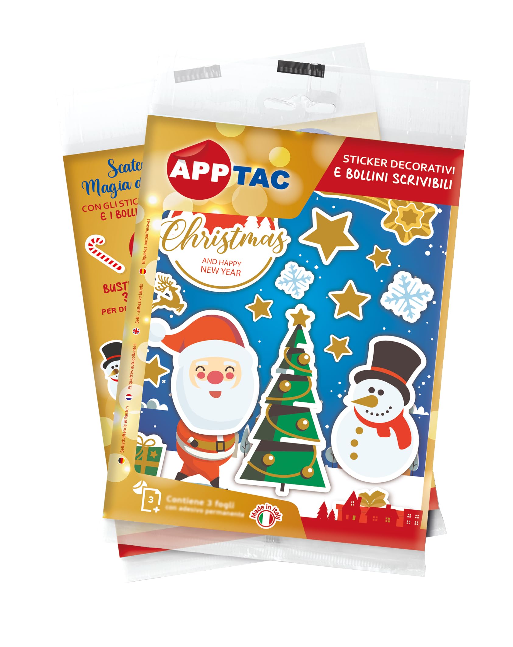 Alevar Pack of 3 Sheets Assorted Christmas Adhesive Labels, 6 Writable Tags and 30 Seal Stickers, Total 36 Pieces