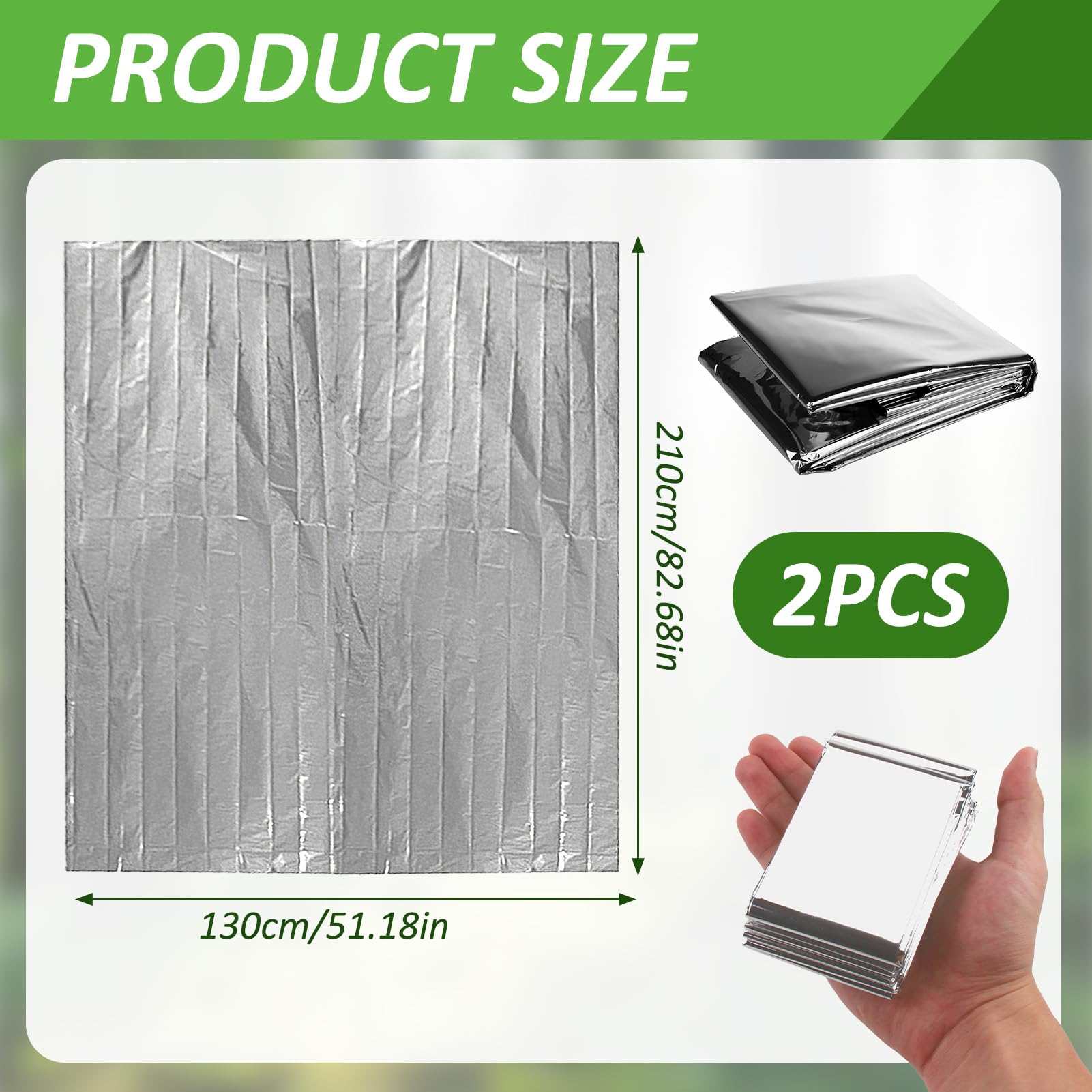 2 pellicole riflettenti per piante, 210 x 130 cm, argento riflettente, pellicola in PETP, resistente al calore, pellicola per serra, resistente ai raggi UV, per giardino, serra, luce