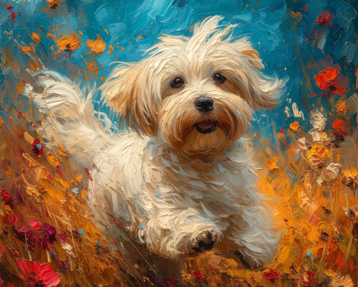Paint by Number for Adults, Twirling Maltese, Adult Crafts