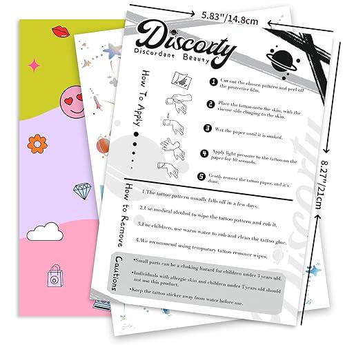 Miniatura 6 de Discorty Space Cat Party Supplies - Tatuajes temporales - Tatuajes de papel de aluminio con purpurina  Diseño puro hecho a mano  Impermeable,