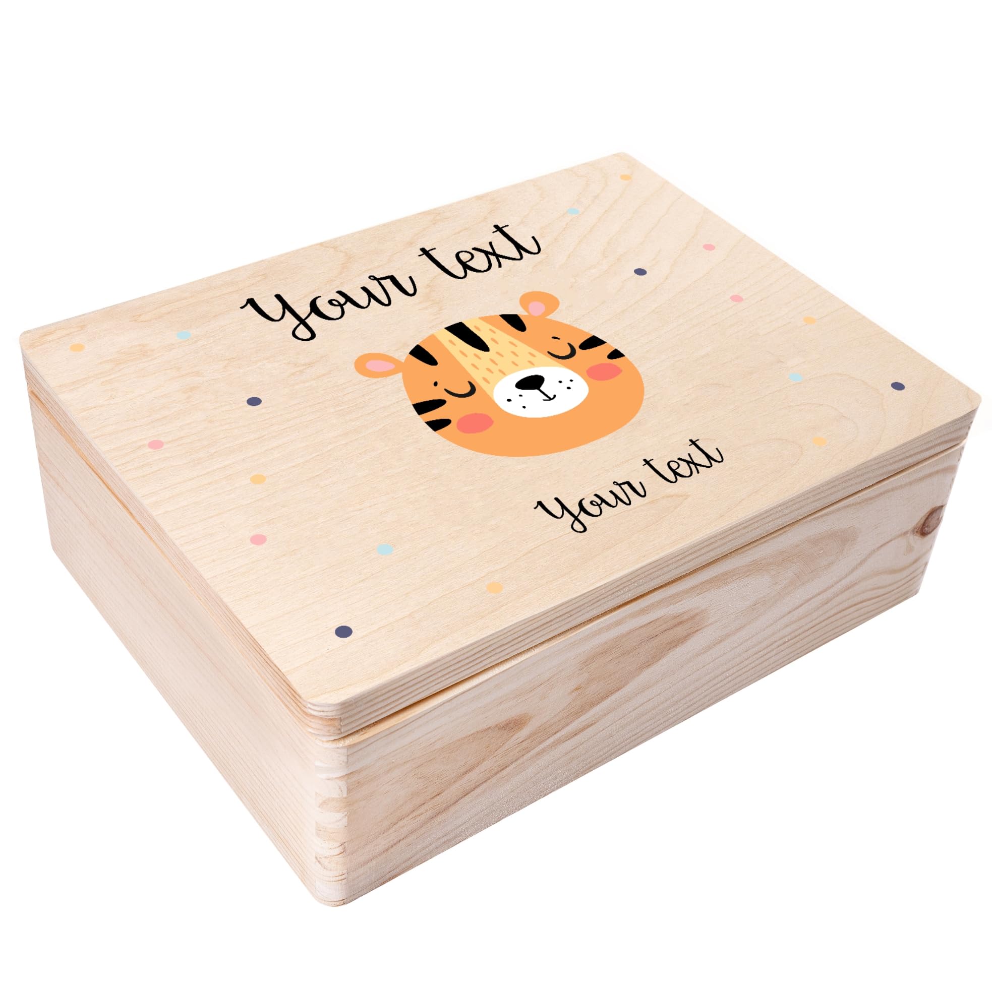 Creative Deco Personalised Baby Memory Box - Tiger | Custom Keepsake Boxes