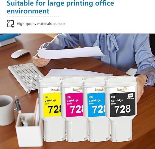 Miniatura 6 de LOMENTI - Cartuchos de tinta de 10.1 fl oz (4 unidades, 1 negro mate, 1 cian, 1 magenta, 1 amarillo) - Cartucho de tinta compatible con impresora HP