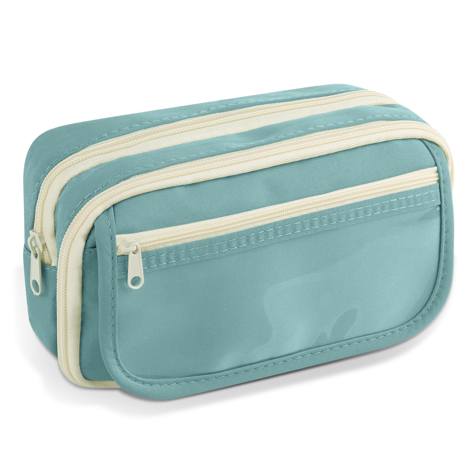 TIECHI Large Pencil Case for Girls Boys, Cute Pencil Case with Compartments for Students, Office, College, School Supplies (Blue)