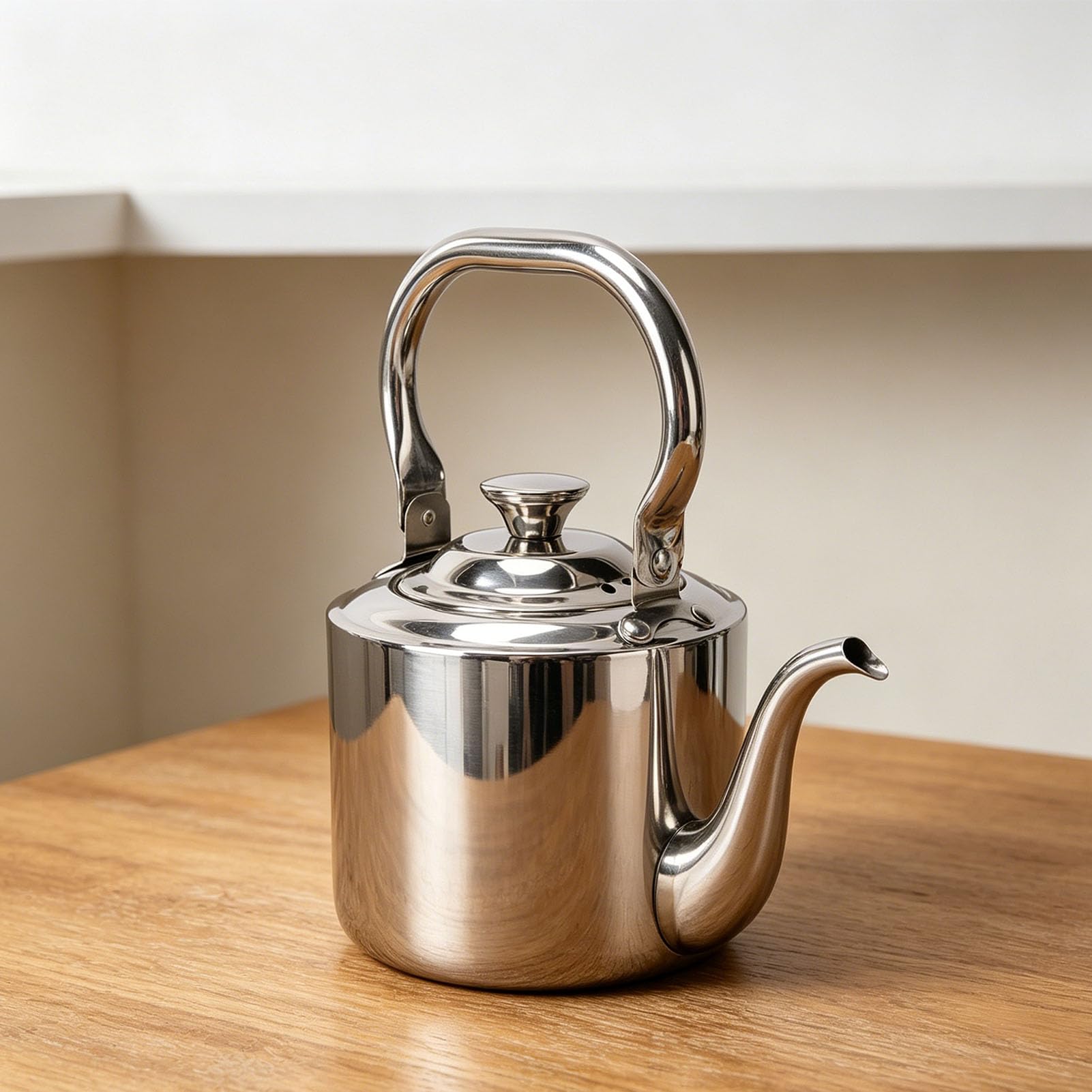 Greensen Bollitore per tè da Piano Cottura, Teiera a Collo di Cigno in Acciaio Inossidabile 304 con Infusore Rimovibile, Manico Ergonomico Cool Touch, per Versare Sopra la Preparazione del tè Al (2L)