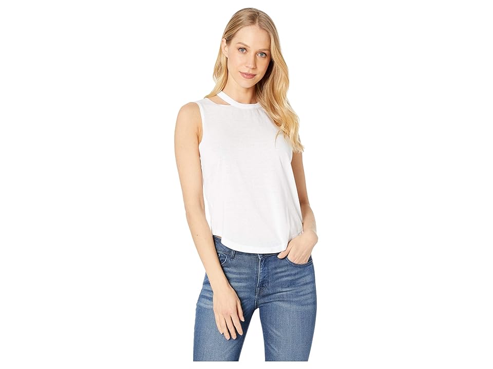 

Chaser Vintage Jersey Shirttail Muscle Top (White) Women's Clothing
