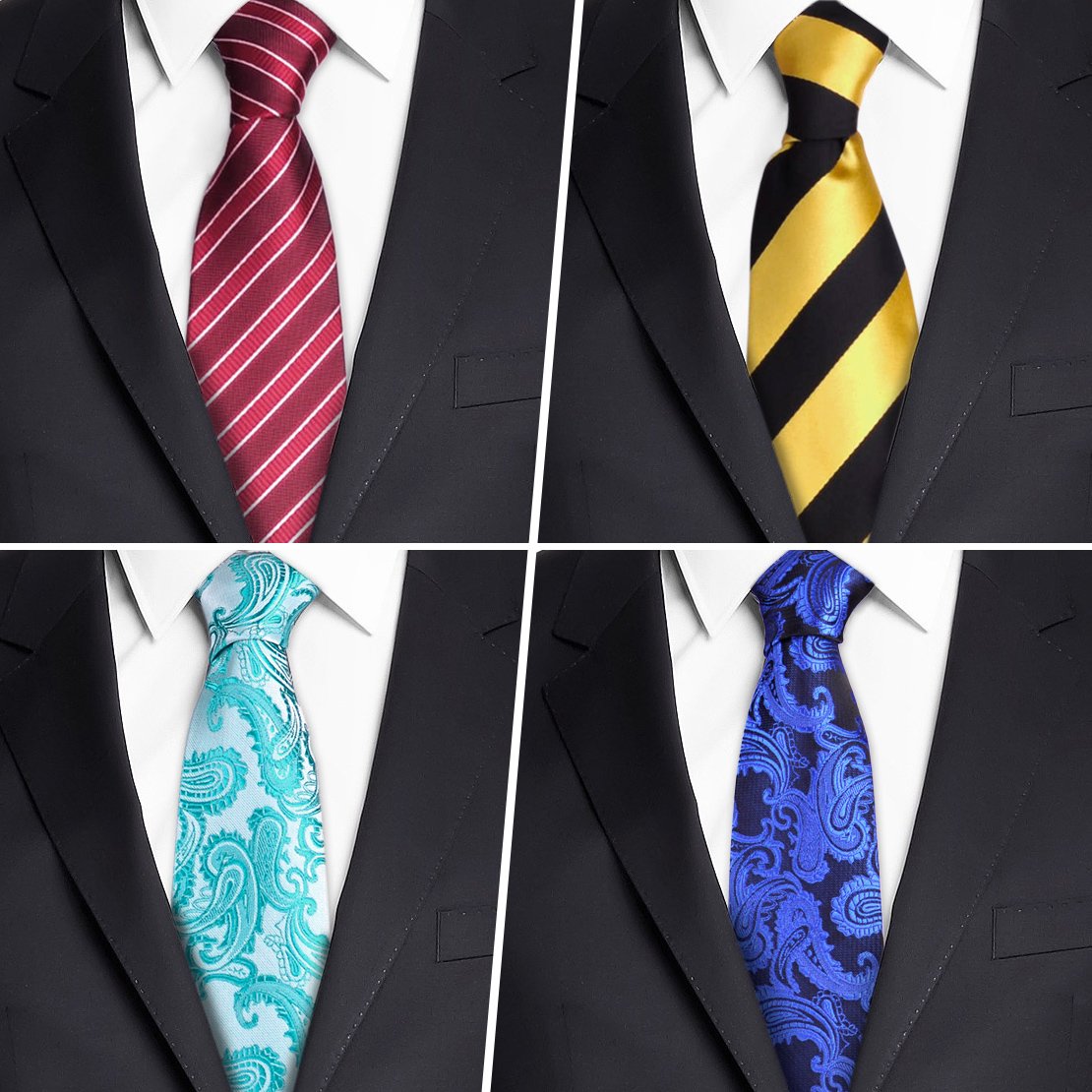 Hombres Paisley Corbata diseño de Rayas Jacquard Corbata Tejido Regalo Set 5