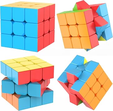 3x3 Speed Cube Stickerless with Stand & Tutorial Toy Gift for Boys 6-12