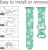 Vista 18 de Watch Band Compatible with Apple Watch 38mm 40mm 41mm 42mm 44mm 45mm for Women Men Sport Silicone Wristbands Strap for IWatch Series 7 6 5 4 3 2 1