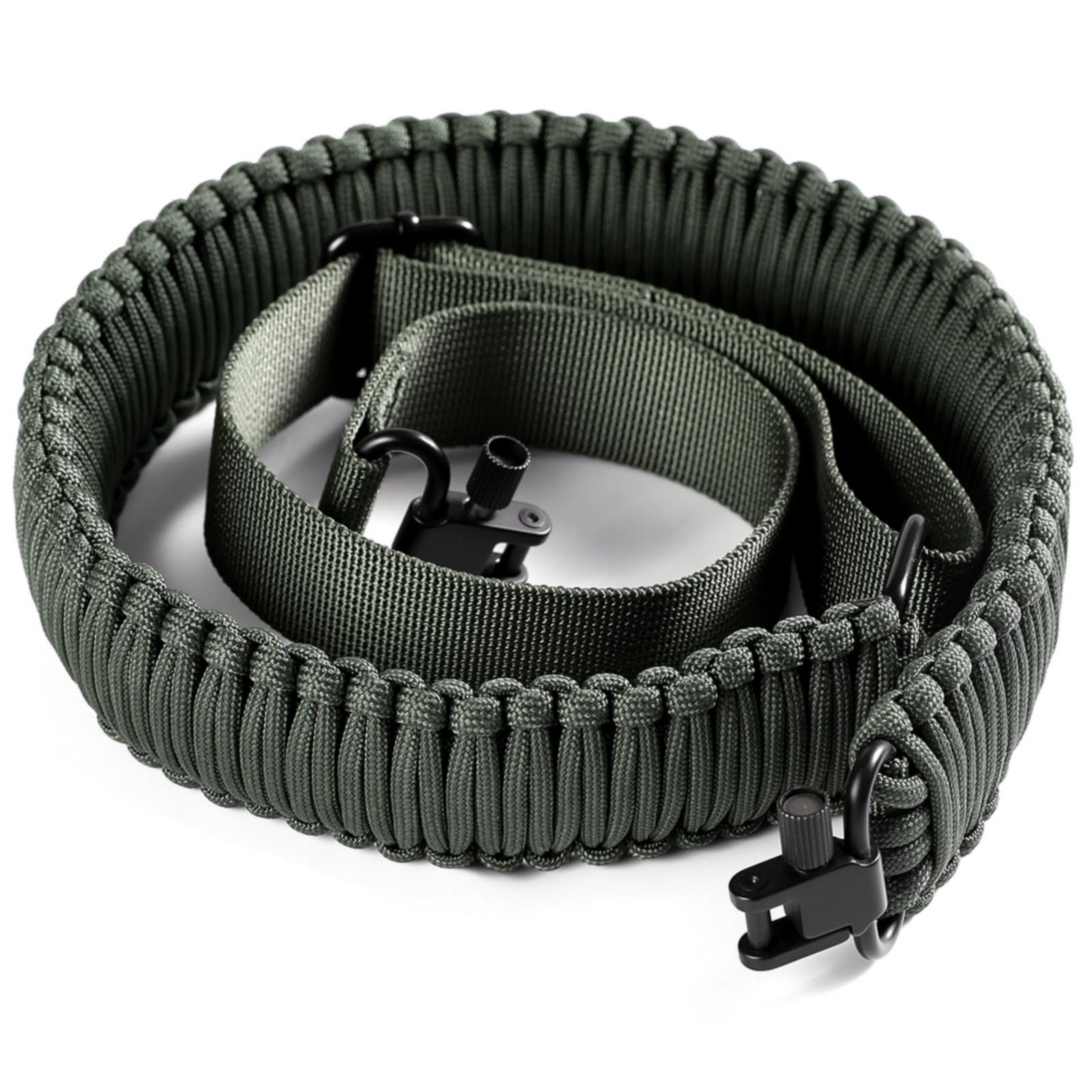 VVAAGG Two-Point Paracord Sling with Swivels, Non-Slip Paracord Sling Quick Adjustable Length Strap for Hunting