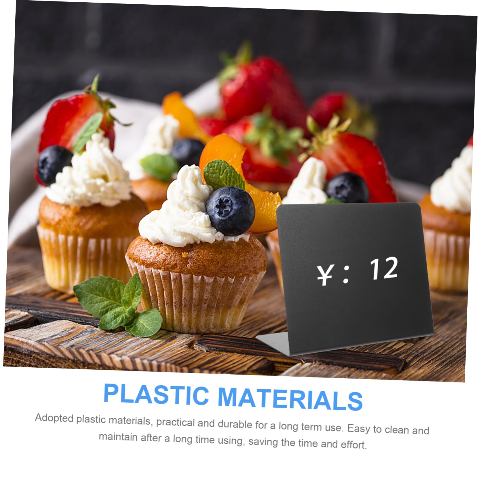 4 Sätze Desktop-kuchen-dessert-etikettenkarte Planke Zeichen Anzeige Led-notiztafel Mit Farben Kuchendekorationen Großes Tafelschild Anzeigetafel Kreidetafel Schreibtisch Plastik