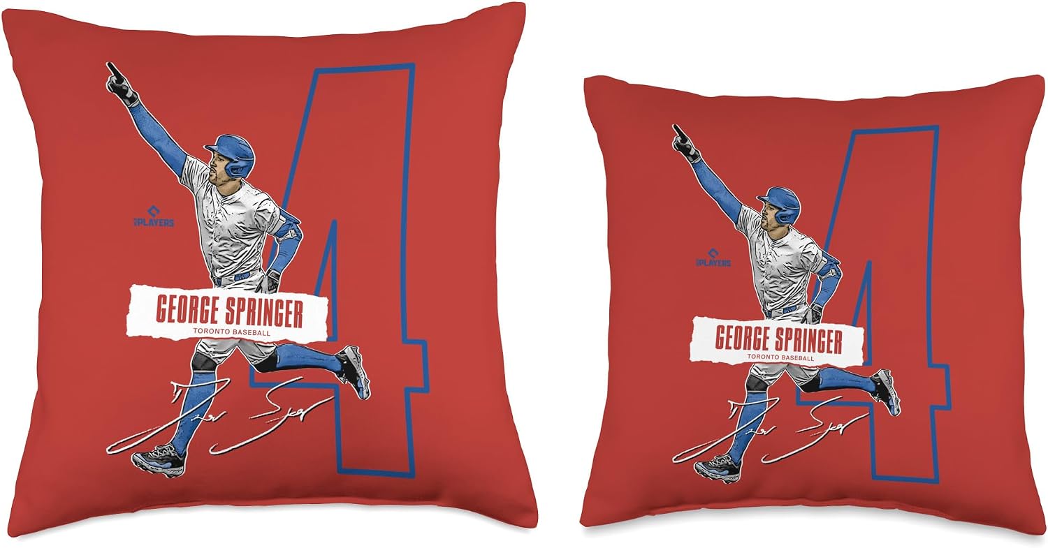 George Springer | Toronto Baseball Players | MLBGEO302N Throw Pillow