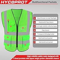 Vista 59 de HYCOPROT High Visibility Mesh Safety Reflective Vest with Pockets and Zipper, Meets ANSI/ISEA Standards
