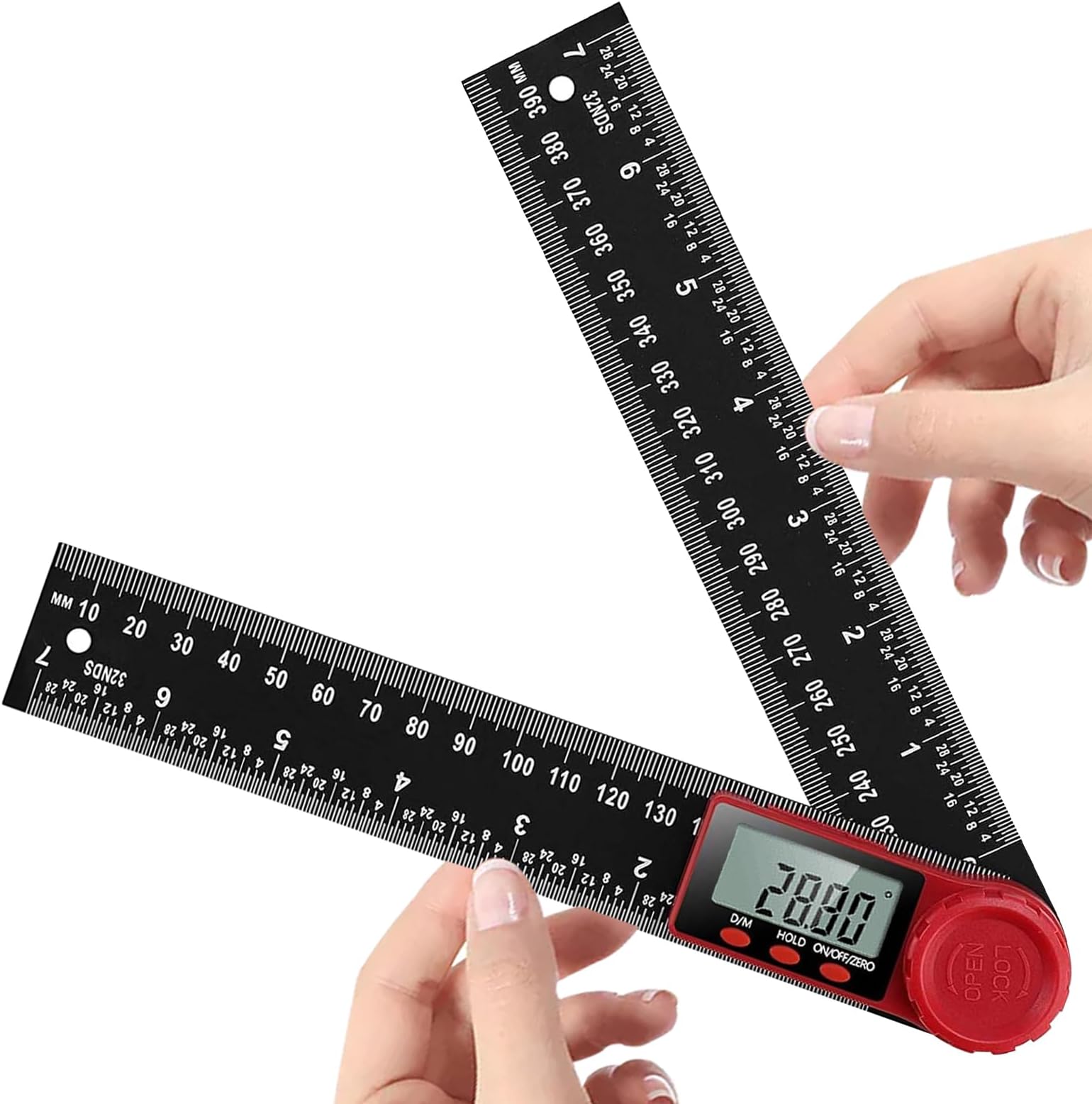 Digital Angle Finder Ruler, 200mm/7 Inch Protractor Angle Measure Tool with LCD Display for Woodworking Construction Repairing (Black)