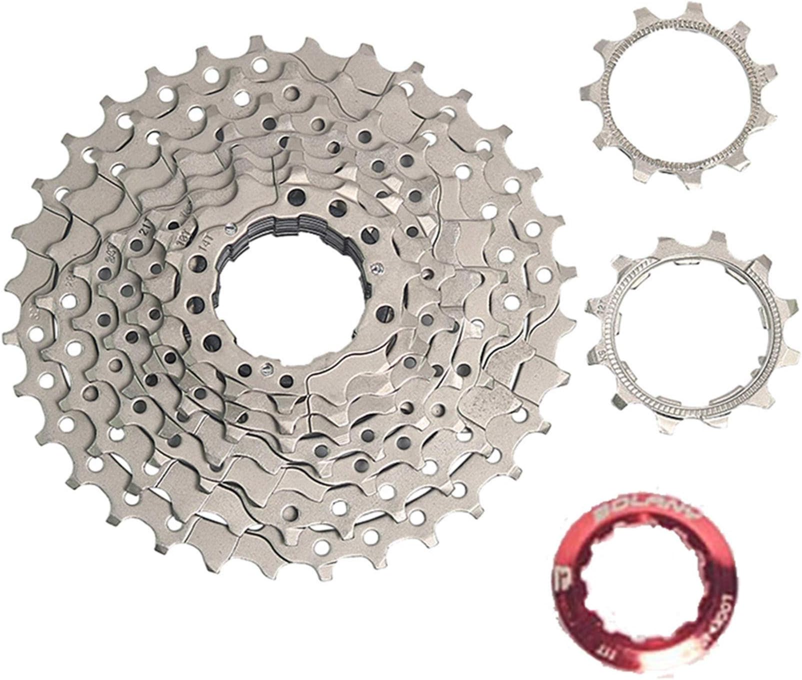 BOLANY 8-9-10-11-12 Speed Cassette 11-32T 11-36T 11-40T 11-42T 11-46T 11-50T 11-52T Wide Ratio MTB Bicycle Part Freewheel Sprocket (9 Speed 11-32T)