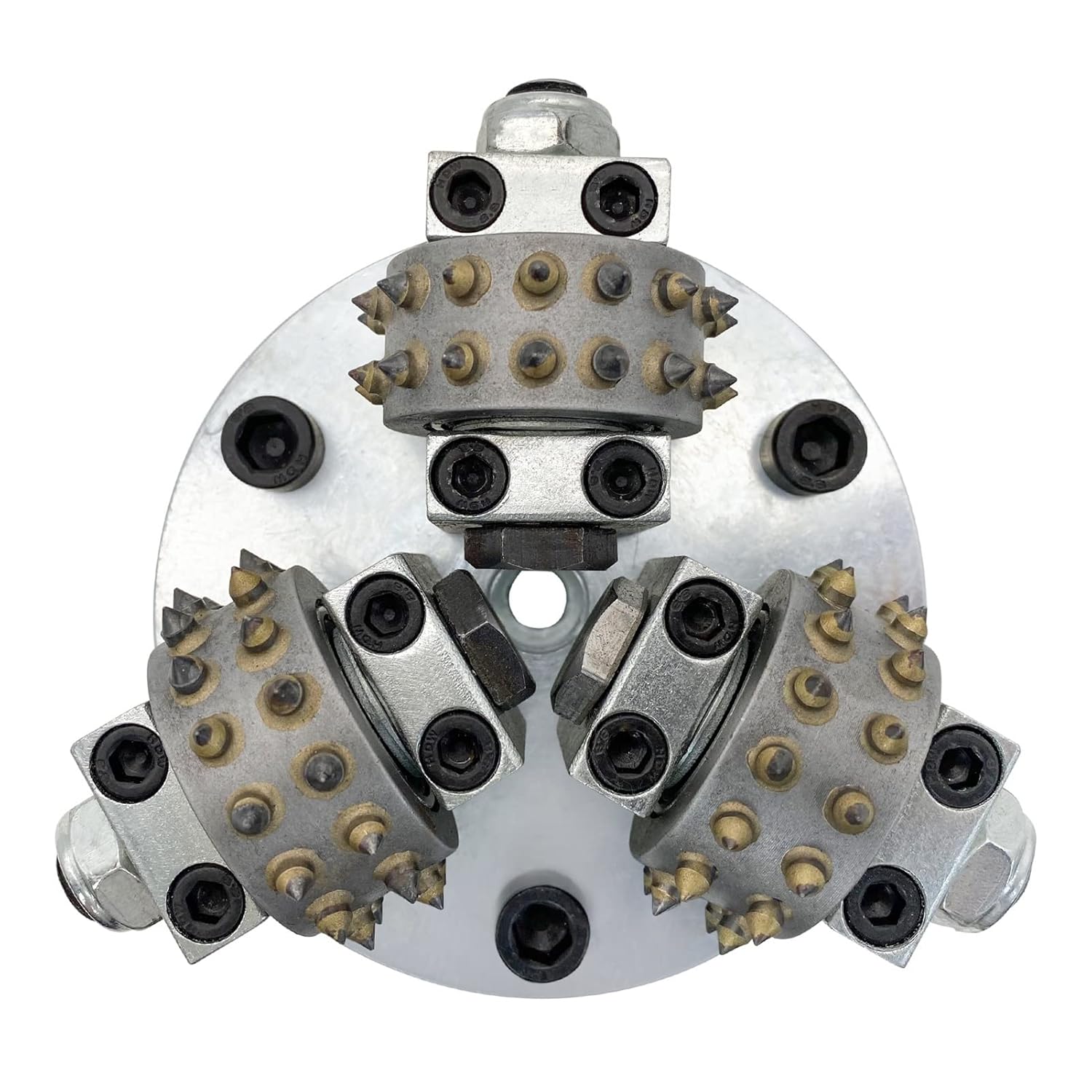 Seam Setter for Granite, 5 Inch Bush Hammer Disc For Stone Granite Concrete 30 Pins 3 Rollers Grinding Wheel for Reliable Hold(M14 Europe Thread)