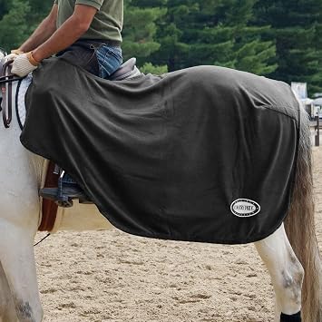 Country Pride Quarter Sheet, Micro-Fleece Exercise Sheet for Horses, Warm and Cozy Riding Blanket, Tail Cord, Hip Darts, Hook-and-Loop Closure, (Small)
