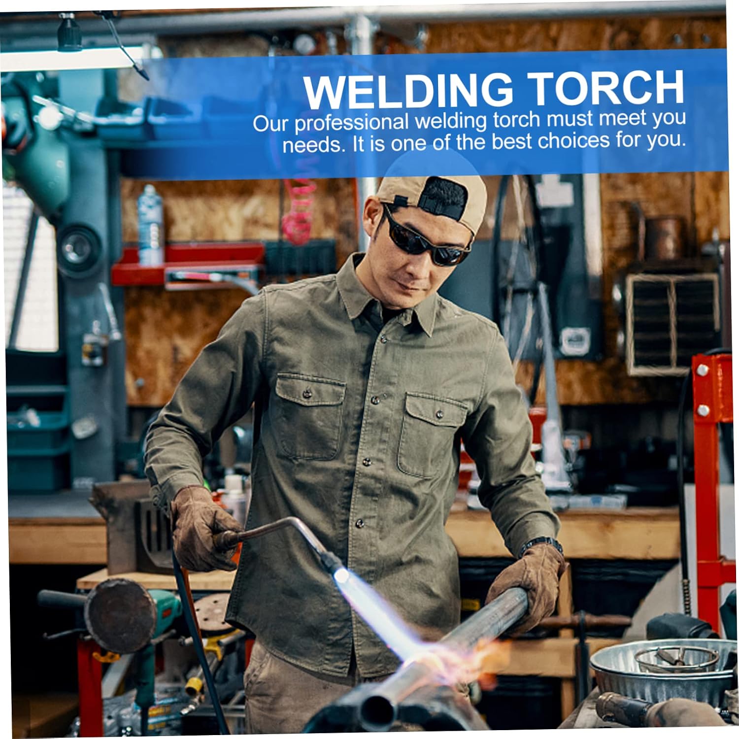 High Temperature Copper Welding Torch for Oxygen-Free Liquefied Gas Adjustable Gas Torch Ergonomic Handle Suitable for Home and Professional Use