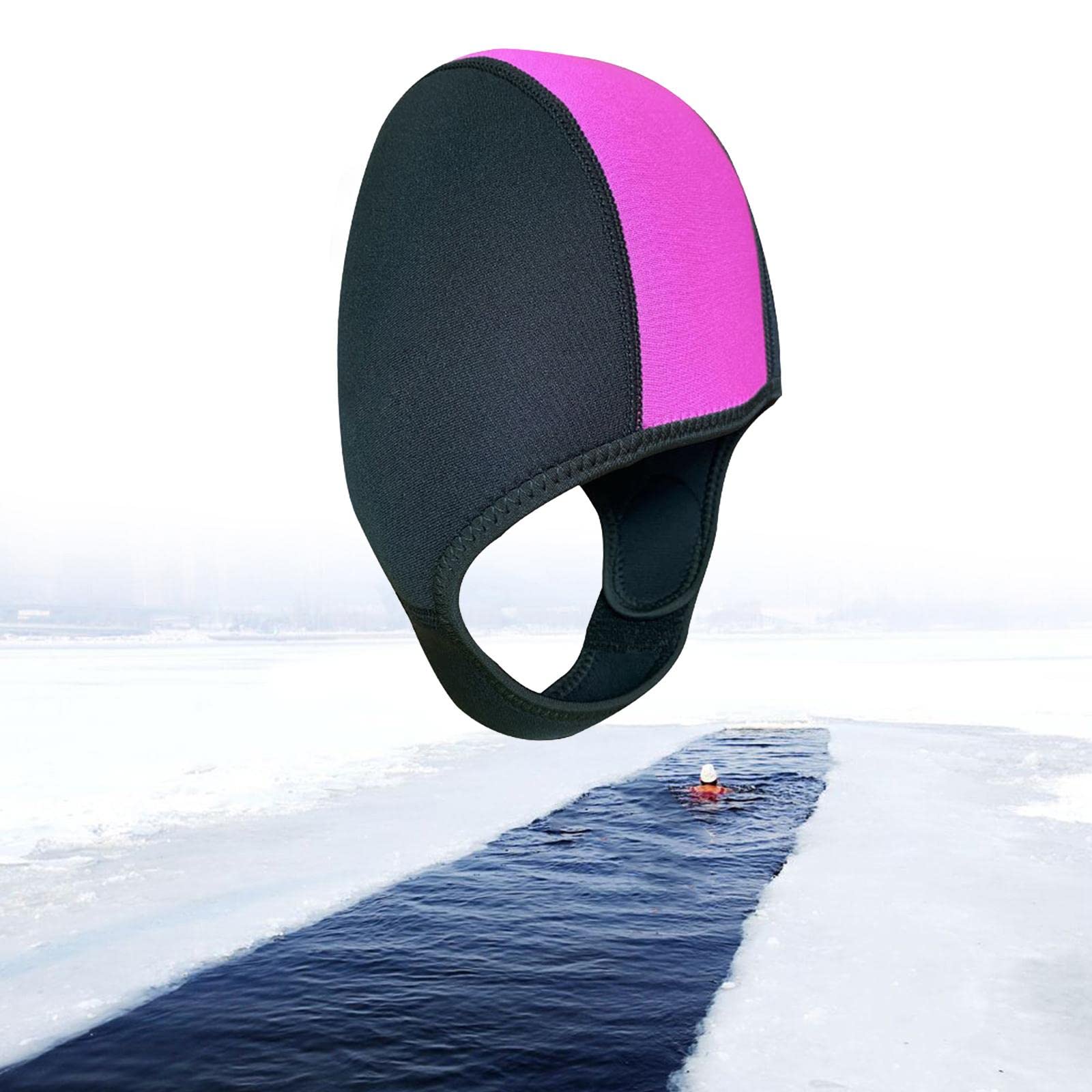 Kaptur nurkowy czapka do nurkowania ochrona głowy uszy sporty wodne czarny i niebieski