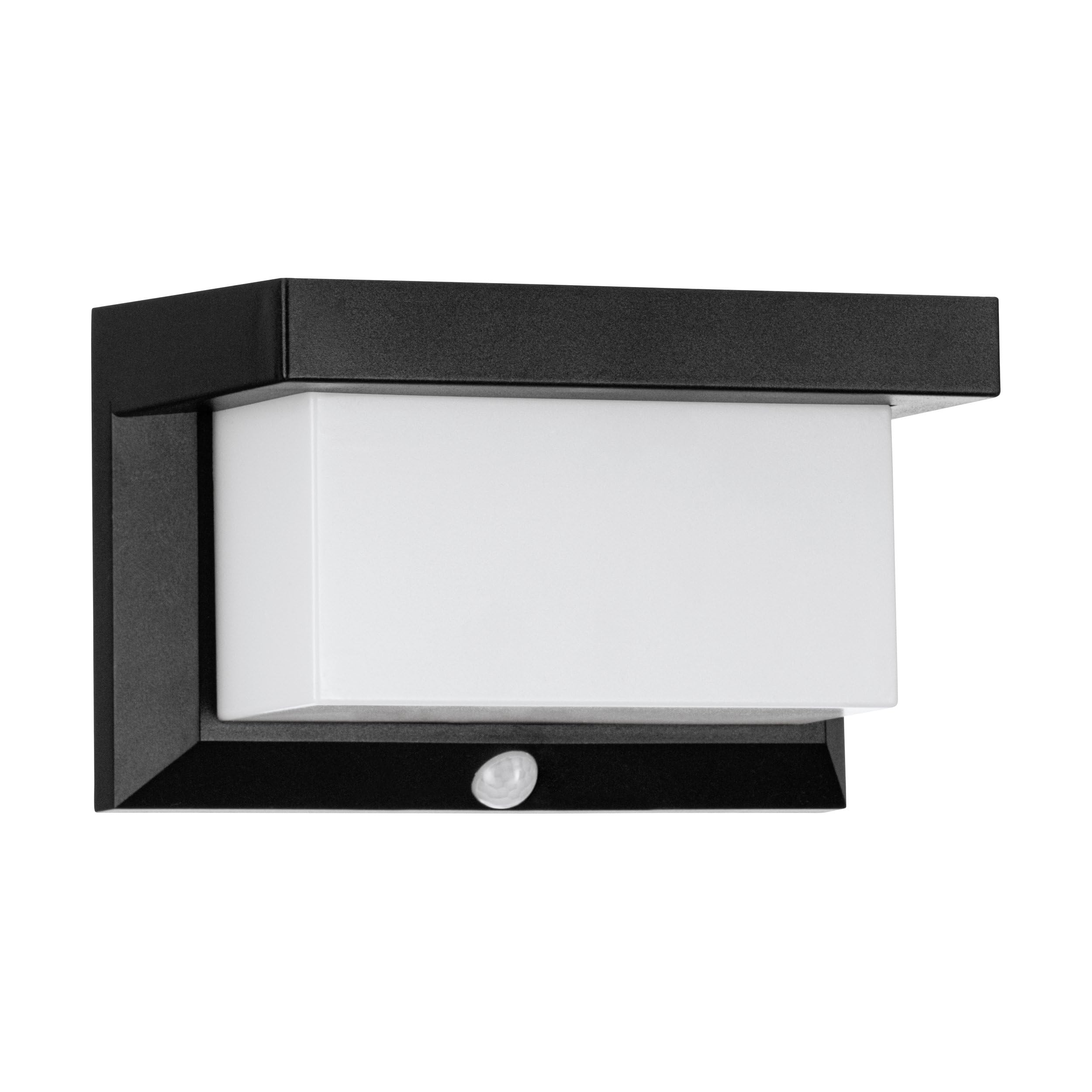 EGLO LED Wandlampe außen Utrera, Outdoor Solarlampe mit Bewegungsmelder und Timer, Außenlampe solar aus Kunststoff in Schwarz und Weiß, Außenbeleuchtung IP44