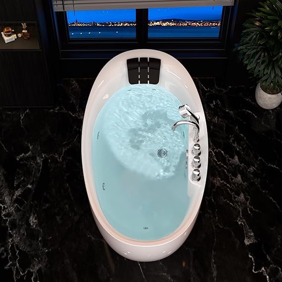 Amazon.com: Empava 71 Inch Freestanding Whirlpool Tub - Stand Alone ...