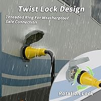 Vista 3 de Cable de Generador de 50 Amperios, Cable de Extensión para RV de 25 Pies y 50 Amperios con Bloqueo Giratorio, Cable de Generador 50A de 4 Clavijas