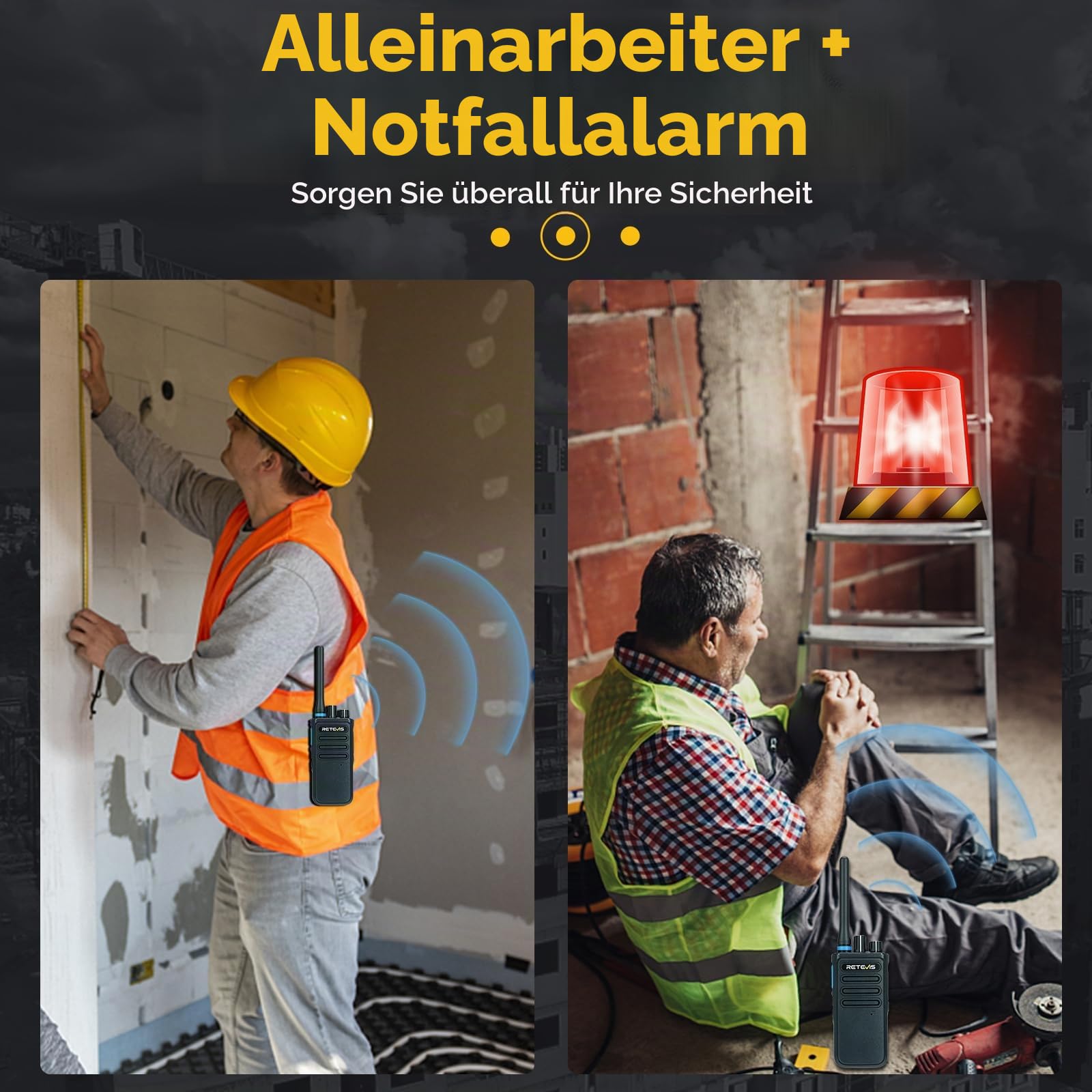 Retevis P1 DMR Profi Funkgerät, Digital Walkie Talkie Große Reichweite | Profi Digitalfunkgerät mit Relais & Aufnahme, Kompatibel mit MOTOTRBO AES-Verschlüsselung, für Herstellung, Schwarz, 2 Stück