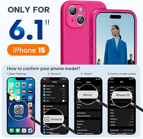 Miniatura 1425 de Miracase - Funda diseñada para iPhone 11 con protector de pantalla, funda de goma de silicona líquida, protección total contra caídas y a prueba